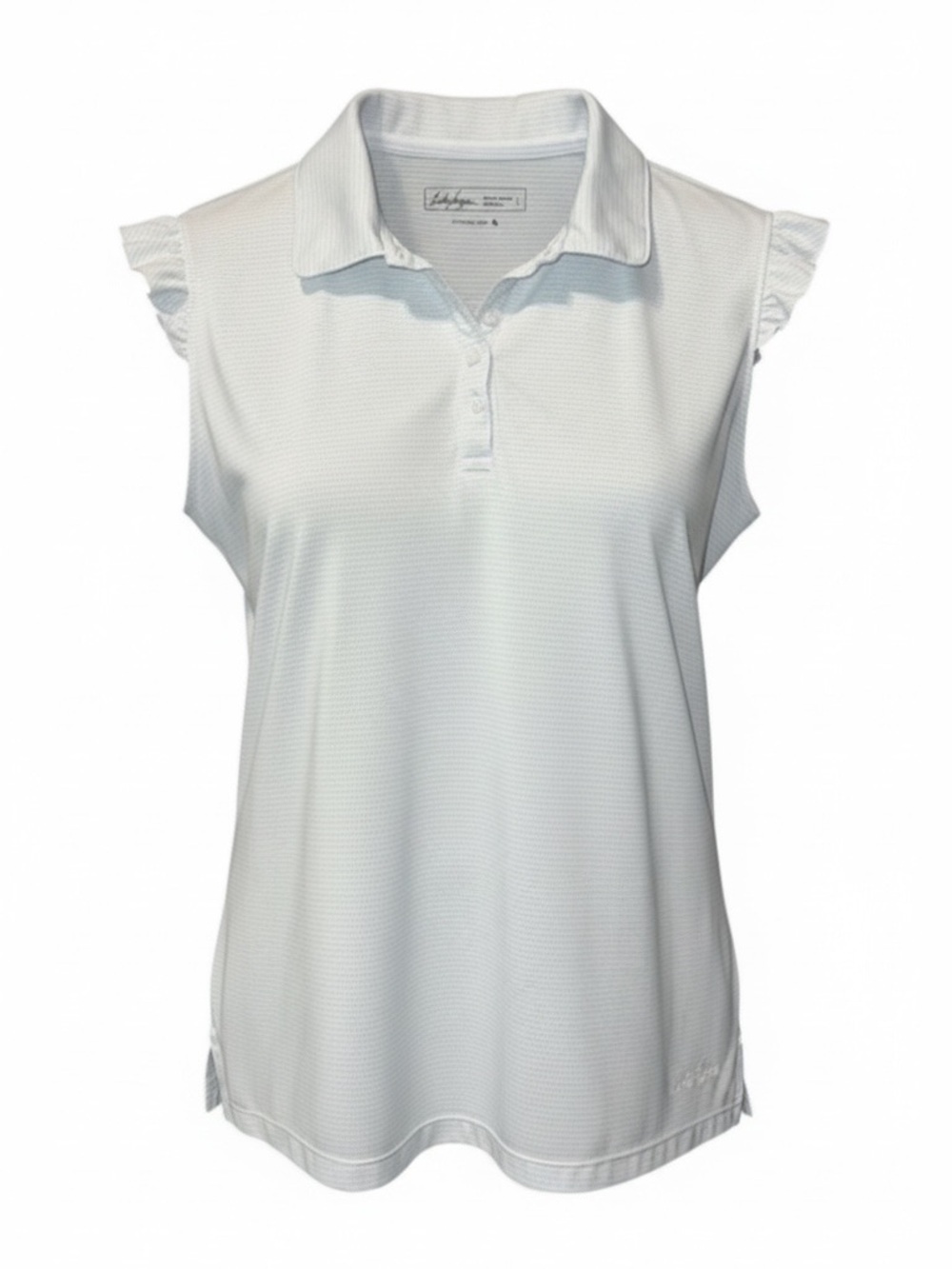 Lady Hagen Sleeveless Golf Polo Ruffle Trim Large